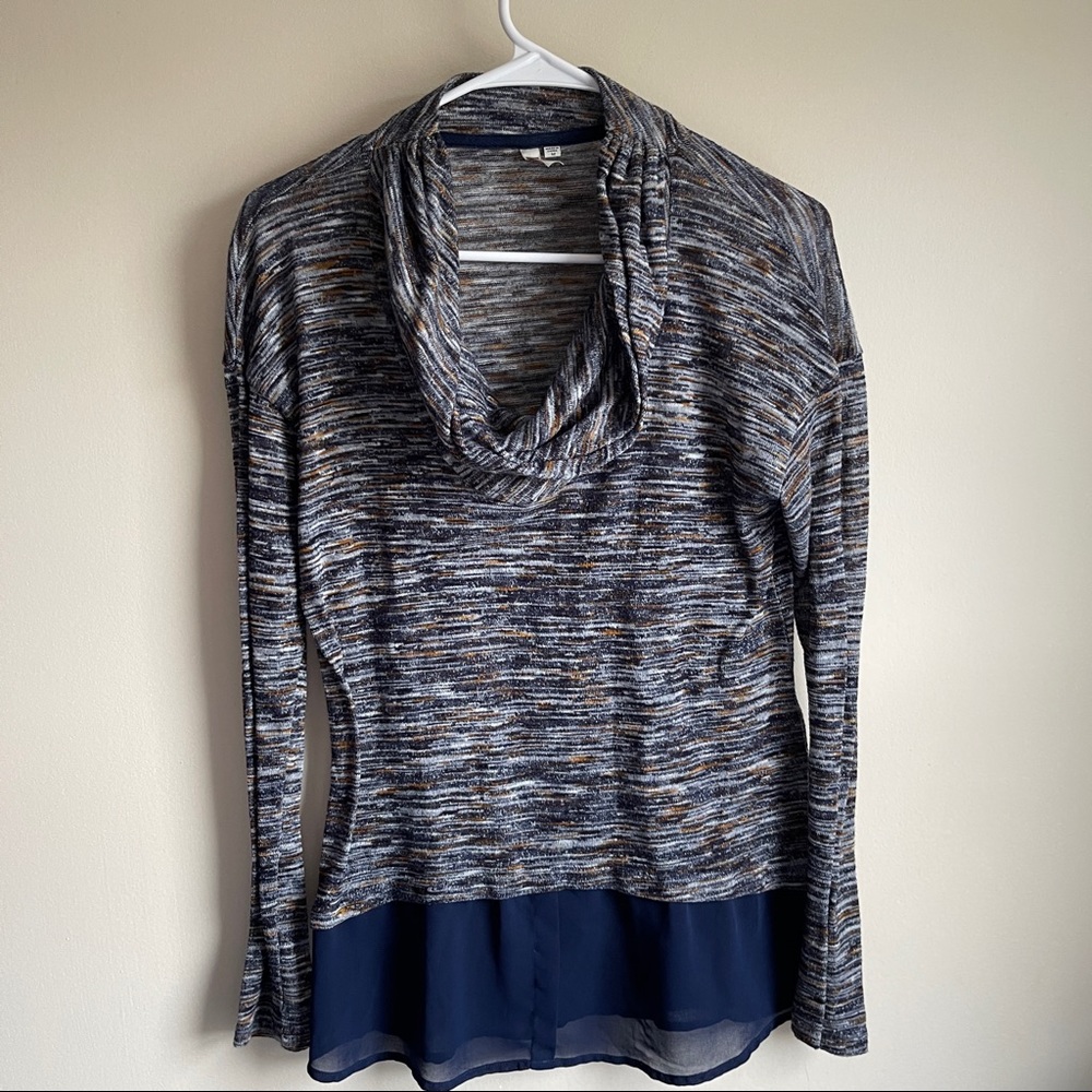 Kut from the Kloth Marled Mockneck Layered Sweater
